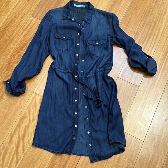 Maurice’s Snap Dark Navy Denim Dress - Picture 1 of 6